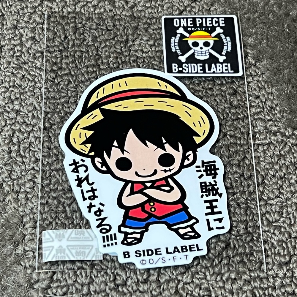 Monkey D. Luffy One Piece Anime B-Side Label Sticker Water & UV Ray Protected